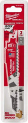 Milwaukee Tool - 6" Long x 1" Thick, Carbide Reciprocating Saw Blade - Tapered Profile, 5 TPI, Toothed Edge, Universal Shank - Industrial Tool & Supply