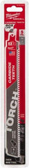 Milwaukee Tool - 9" Long x 1" Thick, Carbide Reciprocating Saw Blade - Straight Profile, 7 TPI, Toothed Edge, Universal Shank - Industrial Tool & Supply