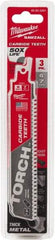 Milwaukee Tool - 6" Long x 1" Thick, Carbide Reciprocating Saw Blade - Straight Profile, 7 TPI, Toothed Edge, Universal Shank - Industrial Tool & Supply