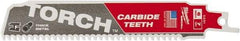 Milwaukee Tool - 6" Long x 1" Thick, Carbide Reciprocating Saw Blade - Straight Profile, 7 TPI, Toothed Edge, Universal Shank - Industrial Tool & Supply