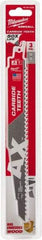 Milwaukee Tool - 9" Long x 1" Thick, Carbide Reciprocating Saw Blade - Tapered Profile, 6 TPI, Toothed Edge, Universal Shank - Industrial Tool & Supply