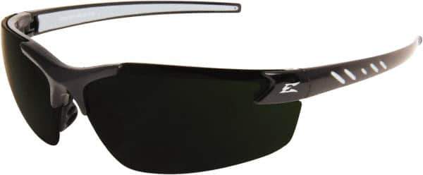 Edge Eyewear - Green Lenses, Frameless Safety Glasses - Scratch Resistant, Black Nylon Frame, Size Universal, Wrap Around - Industrial Tool & Supply