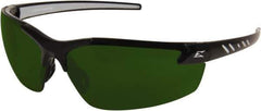 Edge Eyewear - Green Lenses, Frameless Safety Glasses - Scratch Resistant, Black Nylon Frame, Size Universal, Wrap Around - Industrial Tool & Supply
