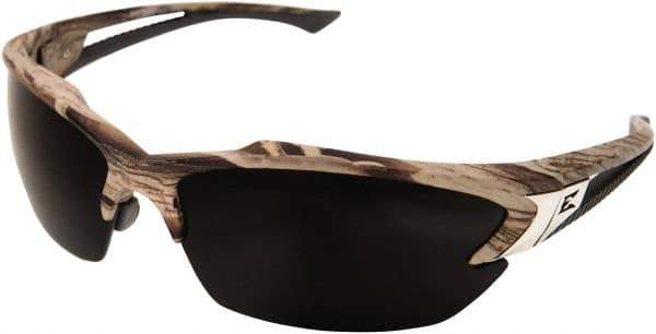 Edge Eyewear - Smoke Lenses, Frameless Safety Glasses - Scratch Resistant, Camouflage Nylon Frame, Size Universal, Wrap Around - Industrial Tool & Supply