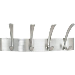 Safco - 4 Hooks, 14-1/4" Long x 4-1/2" Deep, Steel Wall/Door Hat/Coat Hook - 5-1/4" High - Industrial Tool & Supply