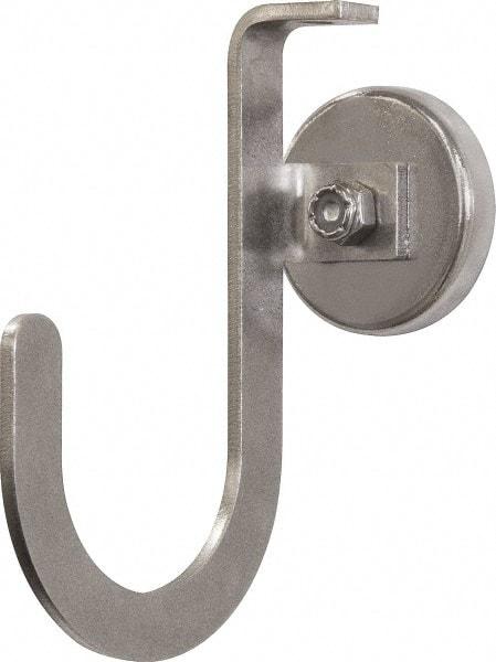 Mag-Mate - 42 Lb Capacity, 3-1/4" Projection, 304 Stainless Steel Magnetic J Hook - 5" OAL - Industrial Tool & Supply