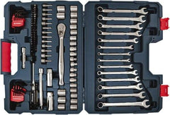 Crescent - 128 Piece 3/8" Drive Mechanic's Tool Set - Comes in Blow Molded Case - Industrial Tool & Supply