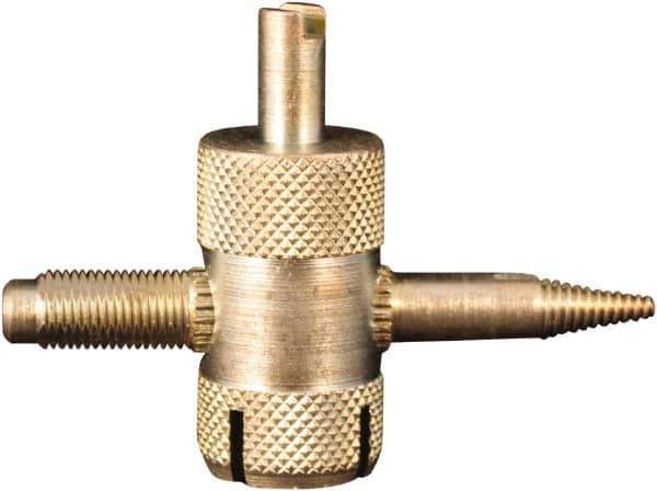 Milton - 4-Way Valve Tool - For Large Bore Tire Valves - Industrial Tool & Supply