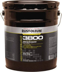 Rust-Oleum - 5 Gal Silver Gray Gloss Finish Acrylic Enamel Paint - 150 to 270 Sq Ft per Gal, Interior/Exterior, Direct to Metal - Industrial Tool & Supply