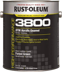 Rust-Oleum - 1 Gal Forest Green Gloss Finish Acrylic Enamel Paint - 150 to 270 Sq Ft per Gal, Interior/Exterior, Direct to Metal - Industrial Tool & Supply
