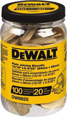 DeWALT - Size 20 Biscuits - 100 Pieces, Tube - Industrial Tool & Supply