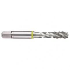M16x2.0 6H 3-Flute Cobalt Yellow Ring Semi-Bottoming 40 degree Spiral Flute Tap-Bright - Industrial Tool & Supply