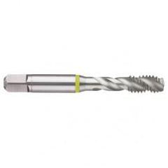 M18x2.5 6H 4-Flute Cobalt Yellow Ring Semi-Bottoming 40 degree Spiral Flute Tap-Bright - Industrial Tool & Supply