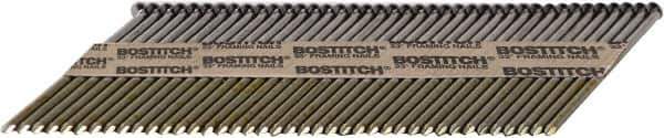 Stanley Bostitch - 11 Gauge 0.131" Shank Diam 3-1/4" Long Framing Nails for Power Nailers - Steel, Galvanized Finish, Smooth Shank, Angled Stick Paper Tape Collation, Round Head - Industrial Tool & Supply