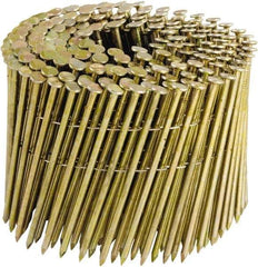 Stanley Bostitch - 11 Gauge 0.12" Shank Diam 3-1/4" Long Framing Nails for Power Nailers - Steel, Galvanized Finish, Smooth Shank, Coil Wire Collation, Round Head, Diamond Point - Industrial Tool & Supply