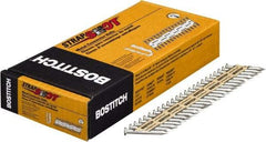 Stanley Bostitch - 10 Gauge 0.148" Shank Diam 1-1/2" Long Metal Connecting Nails for Power Nailers - Steel, Galvanized Finish, Smooth Shank, Angled Stick Paper Tape Collation, Round Head, Diamond Point - Industrial Tool & Supply