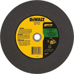 DeWALT - 16" 24 Grit Silicon Carbide Cutoff Wheel - 5/32" Thick, 1" Arbor, 4,700 Max RPM, Use with Chop Saws - Industrial Tool & Supply