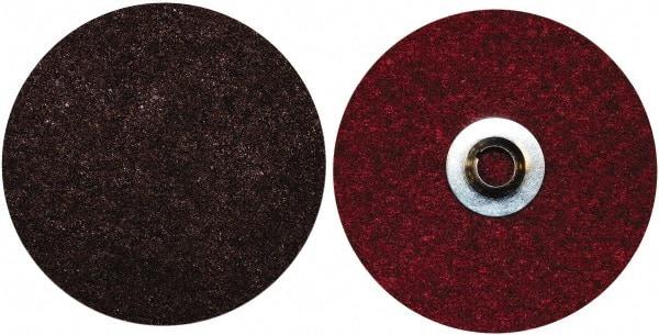 Norton - 5" Medium Grade Aluminum Oxide Deburring Disc - 5/8-11 Threaded Center Hole, Quick Change Connection, Maroon, 10,000 Max RPM - Industrial Tool & Supply