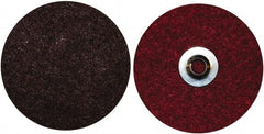 Norton - 4-1/2" Medium Grade Aluminum Oxide Deburring Disc - 5/8-11 Threaded Center Hole, Quick Change Connection, Maroon, 12,000 Max RPM - Industrial Tool & Supply