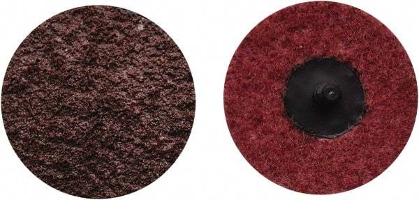 Norton - 4" Disc Diam, Aluminum Oxide Quick Change Disc - Type R Attaching System, Nonwoven, Maroon, Medium Grade, 12,000 RPM - Industrial Tool & Supply