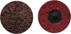 Norton - 4" Disc Diam, Aluminum Oxide Quick Change Disc - Type R Attaching System, Nonwoven, Maroon, Medium Grade, 12,000 RPM - Industrial Tool & Supply