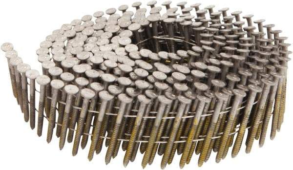 Stanley Bostitch - 13 Gauge 0.09" Shank Diam 1-1/4" Long Framing Nails for Power Nailers - Steel, Stainless Steel Finish, Ring Shank, Coil Wire Collation, Round Head, Blunt Diamond Point - Industrial Tool & Supply