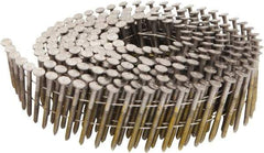 Stanley Bostitch - 13 Gauge 0.09" Shank Diam 1-1/4" Long Framing Nails for Power Nailers - Steel, Stainless Steel Finish, Ring Shank, Coil Wire Collation, Round Head, Blunt Diamond Point - Industrial Tool & Supply