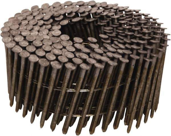 Stanley Bostitch - 13 Gauge 0.099" Shank Diam 2" Long Framing Nails for Power Nailers - Steel, Stainless Steel Finish, Ring Shank, Coil Wire Collation, Round Head, Chisel Point - Industrial Tool & Supply