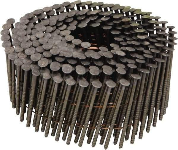 Stanley Bostitch - 13 Gauge 0.099" Shank Diam 2" Long Framing Nails for Power Nailers - Steel, Bright Finish, Ring Shank, Coil Wire Collation, Round Head, Chisel Point - Industrial Tool & Supply