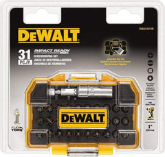 DeWALT - 31 Piece, Impact Ready Accessory Set - 1/4" Drive, Phillips, Slotted, Torx, Hex Point - Industrial Tool & Supply