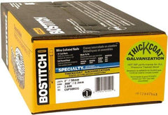 Stanley Bostitch - 13 Gauge 2" Long Siding Nails for Power Nailers - Steel, Galvanized Finish, Smooth Shank, Coil Wire Collation, Round Head, Blunt Diamond Point - Industrial Tool & Supply