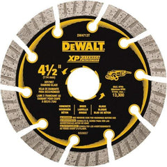 DeWALT - 4-1/2" Diam, 5/8" Arbor Hole Diam, 10 Tooth Wet & Dry Cut Saw Blade - Diamond Matrix, Fast Cutting Action, Standard Round Arbor - Industrial Tool & Supply