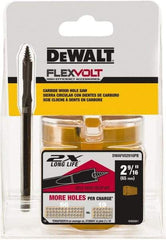 DeWALT - 2-9/16" Diam, 2" Cutting Depth, Hole Saw - Carbide-Tipped Saw, Toothed Edge - Industrial Tool & Supply