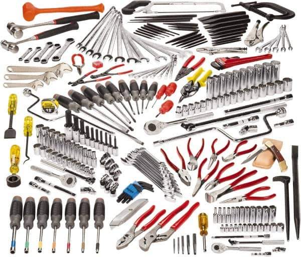 Proto - 229 Piece 1/4, 3/8 & 1/2" Drive Master Tool Set - Comes in Top Chest - Industrial Tool & Supply