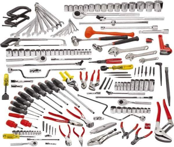 Proto - 164 Piece 1/4, 3/8, 1/2 & 3/4" Drive Master Tool Set - Comes in Roller Cabinet - Industrial Tool & Supply