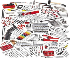 Proto - 411 Piece 1/4, 3/8 & 1/2" Drive Master Tool Set - Comes in Roller Cabinet with Top Chest - Industrial Tool & Supply