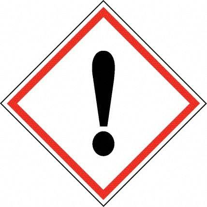 NMC - Hazardous Materials Label, Header: Harmful Irritant Warning - Legend: GHS - Graphic, English, Black & Red, 2" Long x 2" High, No Coating - Industrial Tool & Supply