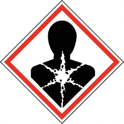 NMC - Hazardous Materials Label, Header: Health Hazard - Legend: GHS - Graphic, English, Black & Red, 2" Long x 2" High, No Coating - Industrial Tool & Supply