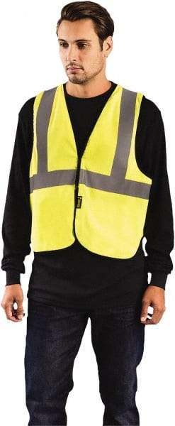 OccuNomix - Size L/XL Flame Resistant/Retardant Yellow Solid General Purpose Vest - 44 to 46" Chest, Hook & Loop Closure, Flame Resistant Cotton - Industrial Tool & Supply