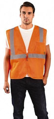 OccuNomix - Size XL High Visibility Orange Mesh General Purpose Vest - 44 to 46" Chest, ANSI 107-2015, Zipper Closure, 2 Pockets, Polyester - Industrial Tool & Supply