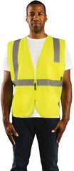 OccuNomix - Size 3XL High Visibility Yellow Solid General Purpose Vest - 52 to 54" Chest, ANSI 107-2015, Zipper Closure, 2 Pockets, Polyester - Industrial Tool & Supply