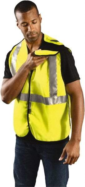 OccuNomix - Size 3XL Flame Resistant/Retardant Yellow Solid Breakaway Vest - 52 to 54" Chest, ANSI 107-2015, ASTM F1506, ATPV=7.1 cal/Sq cm, NFPA 70E/HRC=1, Hook & Loop Closure, Polyester Blend - Industrial Tool & Supply