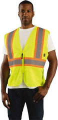 OccuNomix - Size XL High Visibility Yellow Mesh General Purpose Vest - 44 to 46" Chest, ANSI 107-2015, Zipper Closure, 3 Pockets, Polyester - Industrial Tool & Supply