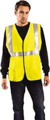 OccuNomix - Size 5XL Flame Resistant/Retardant Yellow Solid General Purpose Vest - 60 to 62" Chest, ANSI 107-2015, NFPA 2112, ASTM F1506, ATPV=8.6 cal/Sq cm, NFPA 70E/HRC=2, Hook & Loop Closure, 1 Pocket, Modacrylic/Aramid Blend - Industrial Tool & Supply