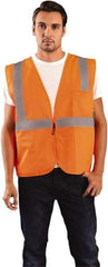 OccuNomix - Size XL High Visibility Orange Solid General Purpose Vest - 44 to 46" Chest, ANSI 107-2015, Zipper Closure, 2 Pockets, Polyester - Industrial Tool & Supply