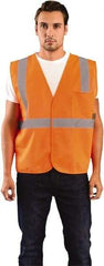 OccuNomix - Size 5XL High Visibility Orange Solid General Purpose Vest - 60 to 62" Chest, ANSI 107-2015, Hook & Loop Closure, 2 Pockets, Polyester - Industrial Tool & Supply