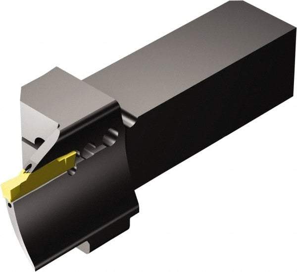 Sandvik Coromant - QS-R/LF123..C..E..-B, External, Left Hand, 25mm Max Depth of Cut, Indexable Grooving Tool Holder - N123K2-0600-0004-TF Insert Compatibility, 25mm Shank Height, 25mm Shank Width, 126.82mm OAL, Through Coolant - Industrial Tool & Supply