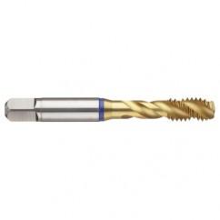 M3x0.50 6H 3-Flute PM Cobalt Blue Ring Semi-Bottoming 40 degree Spiral Flute Tap-TiN - Industrial Tool & Supply