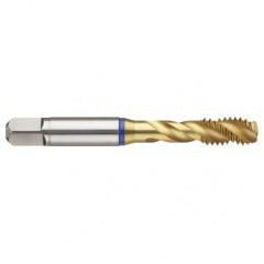 M4x0.70 6H 3-Flute PM Cobalt Blue Ring Semi-Bottoming 40 degree Spiral Flute Tap-TiN - Industrial Tool & Supply