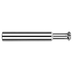 Double Angle Shank Cutters - 0.1250″ (1/8″) Cutter Diameter × 0.0630″ Width × 0.1870″ (3/16″) Neck Length Carbide Double Angle Shank Cutter, 4 Flutes